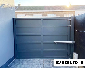 15 bassento draai poort aluminium blauw